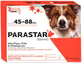 3 MONTH Parastar Red for Dogs 45-88 lbs
