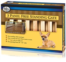 Four Paws Free Standing 3 Panel Walk Over Wood Gate