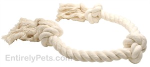3 Knot Tug Rope Bone - White (24 inch)