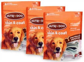 3-PACK 3M Nutri-Dog Skin And Coat Chews LARGE (18 ct)