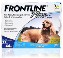 Frontline Plus for Dogs 23-44 lbs - BLUE, 3 MONTH