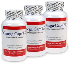 3 Pack Omega-Caps ES - Extra Strength For LARGE and GIANT Dogs (180 Softgel Capsules) 