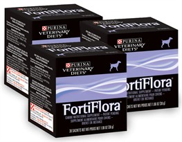 3 Pack FortiFlora CANINE Nutritional Supplement by Purina- Box of 30 (1 gram packets)
