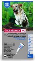 4 MONTH K 9 ADVANTIX Blue (for dogs over 55lbs.)