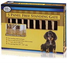 Four Paws Free Standing 5 Panel Walk Over Wood Gate