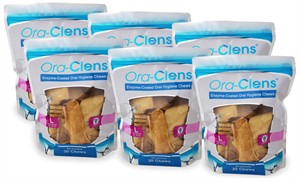 6 PACK Ora-Clens Oral Hygiene Chews LARGE (180 Chews)