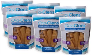 6 PACK Ora-Clens Oral Hygiene Chews X-LARGE (90 Chews)