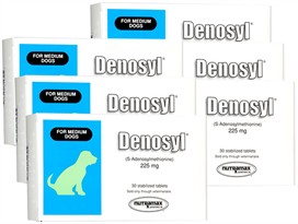 6 Pack Denosyl for dogs over 25 lbs (180 tablets) 225 mg