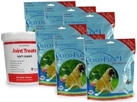 6 PACK Glyco Flex I (720 SOFT CHEWS) FREE Joint Treats