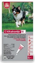 6 MONTH K9 ADVANTIX Red (for dogs 21-55lbs)