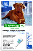 6 MONTH Advantage Flea Control Blue: For Dogs Over 55 lbs.