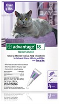 4 MONTH Advantage Flea Control Purple:  For cats over 9 lbs. 