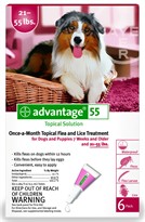 6 MONTH Advantage Flea Control Red: For Dogs 21-55 lbs.