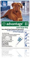 4 MONTH Advantage II Flea Control Extra Large Dog (for Dogs Over 55 lbs.)