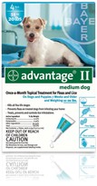 4 MONTH Advantage II Flea Control Medium Dog (for Dogs 11-20 lbs.)