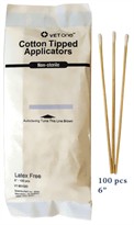 6" COTTON TIPPED APPLICATORS (100 COUNT)