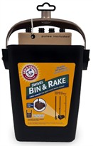 Arm & Hammer Swivel Bin & Rake - Black/Penny
