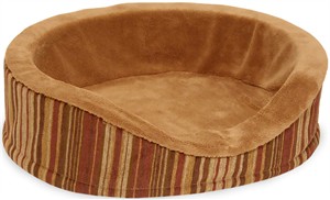 Aspen Pet Antimicrobial Deluxe Oval (18") - Caramel/Stripe Chenille