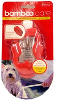 Bamboo Dog body brush with shampoo applicator