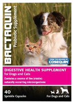 Bactaquin Digestive Health Supplement for Cats & Dogs (40 Sprinkle Capsules)