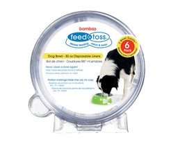 6 PACK Feed + Toss Dog Bowl Disposable Liner for DOGS - 30 oz