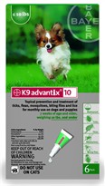 6 MONTH K 9 ADVANTIX Green (for dogs up to 10lbs.)