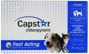 CAPSTAR Blue for Dogs or Cats 2-25 lbs(6 tablets)