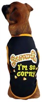 Casual Canine I'm So Corny Tee Black - SMALL/MEDIUM