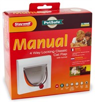 Petsafe - Cat Flap White 4Way with tunnel