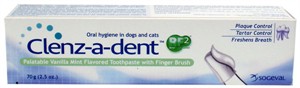 Clenz A Dent  Toothpaste w/ Finger Brush - Vanilla Mint (70 gm)