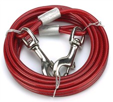 Cruising Companion Cable Tie Out for Dogs up to 150 lbs Red (15 Feet)