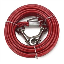 Cruising Companion Cable Tie Out for Dogs up to 150 lbs Red (30 Feet)