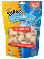 Dingo Dental Bone Chicken in the Middle Rawhide Chew - Mini Bones (21 pack)