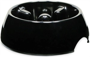 Dogit Go Slow Anti-Gulping Bowl Black - Medium