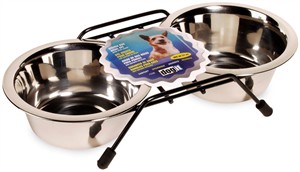 Dogit Stainless Steel Double Diner Dish (13.5 oz) - Small