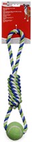 Dogit Striped Rope Toy with Tennis Ball (18")