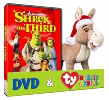 Shrek The Third Full Screen DVD & TY Beanie Babies Set