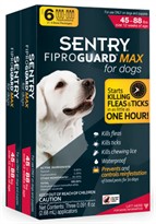 FiproGuard MAX Dog Flea & Tick Squeeze-On 45-88 lbs - 6-PACK