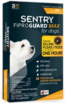 FiproGuard MAX Dog Flea & Tick Squeeze-On upto 22 lbs - 3-PACK