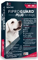 3-PACK Fiproguard Plus Flea & Tick Squeeze-On for Dogs 45-88 lbs