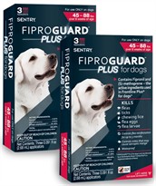 6-PACK Fiproguard Plus Flea & Tick Squeeze-On for Dogs 45-88 lbs
