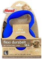 Flexi Durabelt Belt Retractable Leash - Large 150 lbs. - Blue 16 ft.