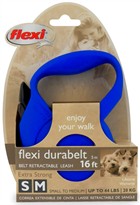 Flexi Durabelt Belt Retractable Leash - Small/Medium 44 lbs. - Blue 16 ft.