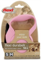 Flexi Durabelt Belt Retractable Leash - Small/Medium 44 lbs. - Pink/Rose 16 ft.