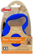 Flexi Freedom Cord Retractable Leash - XSmall 18 lbs. - Blue 10 ft.
