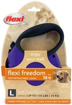 Flexi Freedom Tape Retractable Leash - Large 110 lbs. - Purple/Black 16 ft.