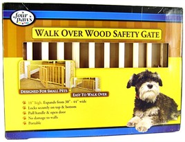 Four Paws Walk Over Wooden Safety Gate ( 30-44" W x 18" H )