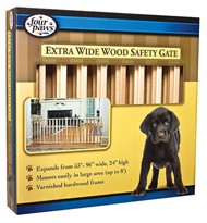 Four Paws Extra Wide Wood Safety Gate (53-96" W x 24" H)