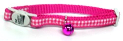 Gingham Cat Collar � Magenta