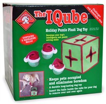 The IQube Holiday Puzzle Plush Dog Toy Green - LARGE